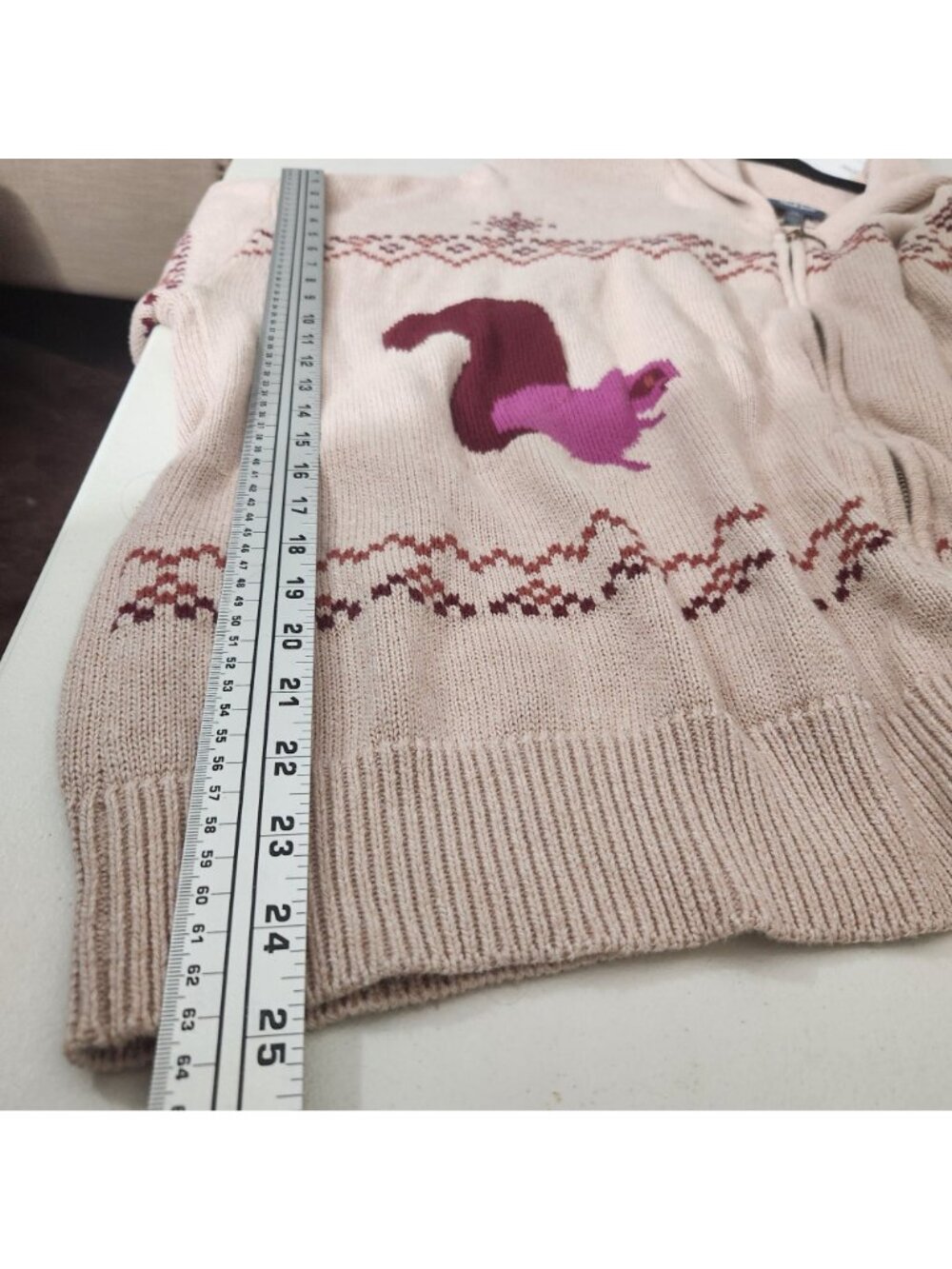 ModCloth Cardigan Womens 4X Beige Hooded Squirrel Print Cotton - Picture 6 of 11